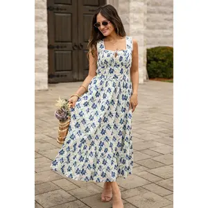 Island Heiress White Floral Maxi Dress