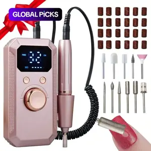 Electric Nail Drill Set for Gel Nails, LED Display Nail Polisher with 32 Speed Settings, Efficient Power, Long-Lasting and Compact Design, Salon Equipment, Nail Grinding Tool for Girls and Women