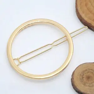 Retro Simple Round Side Clip Geometric Hairpin Top Clip for Versatile Styling Options Vintage Style Hair Accessory