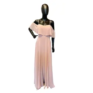 Dusty Rose Flutter Sleeve - Hayley Paige Full Length Formal Gown