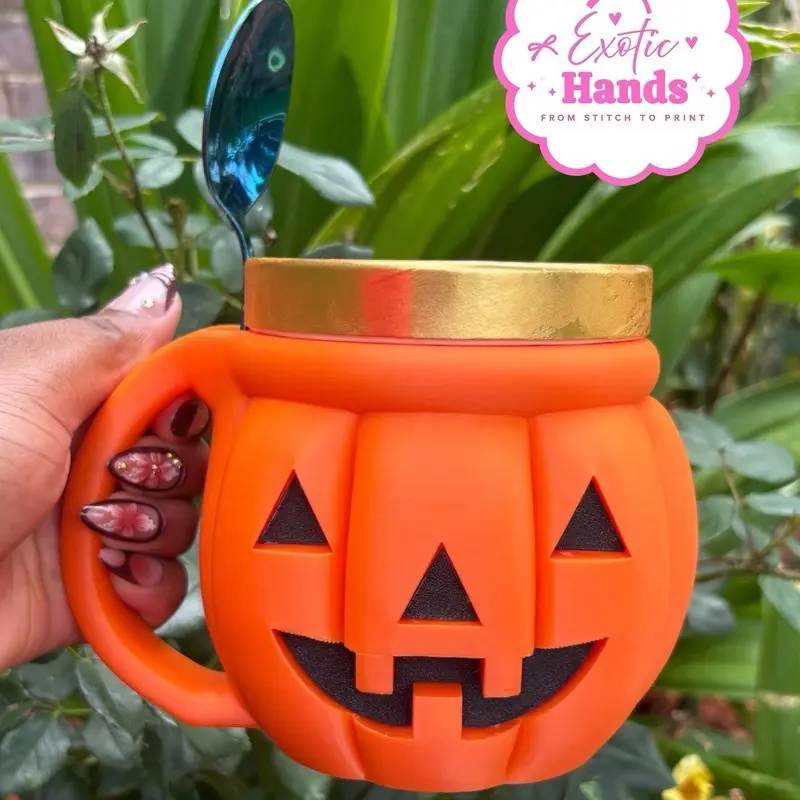 Pumpkin Ice Cream Pint Holder | Halloween Ice Cream Cozy | Cute Fall Gift | Jack-O’-Lantern Pint Sleeve | 3D Printed Ice Cream Holder