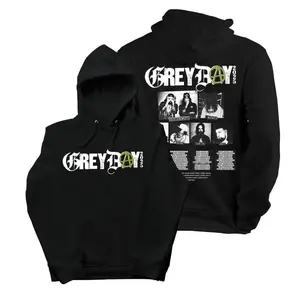 icideboy Grey Day 2025 Tour Hoodie, Scrim & Ruby G59 Graphic Pullover, Retro 90s Aesthetic, Oversized Fit Apparel