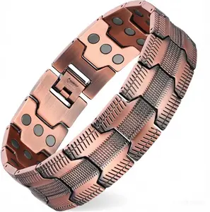 MagEnergy Copper Bracelet for Men, 3X Strength Magnetic Bracelet with 3500 Gauss Magnets, 99.99% Pure Copper, Adjustable Length with Sizing Tool