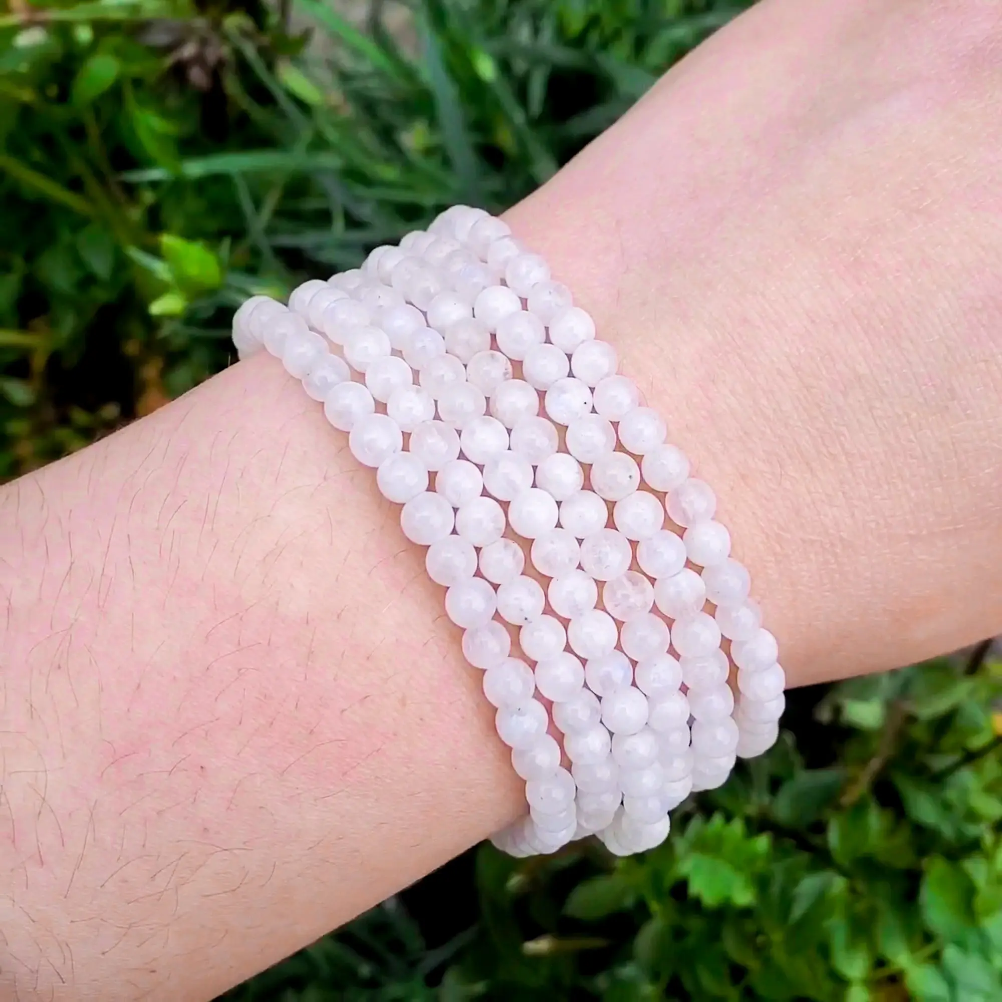 Moonstone Bracelet - 4mm, Handmade, Natural Crystals, Custom Sizes