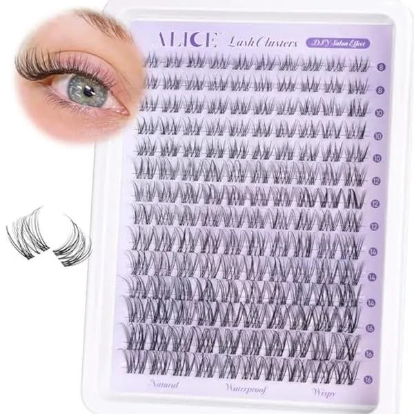 Wispy Lash Clusters Invisible Band Natural Lash Extensions Waterproof 8-16mm Cluster Eyelash Extension D Curl DIY Individual Cluster Lashes by ALICE