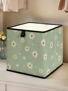 Daisy Print Open Storage Box, Folding Storage Box, Stackable Drawer Organizer, Durable Multi-Functional Design for Home Dorm Room Organization