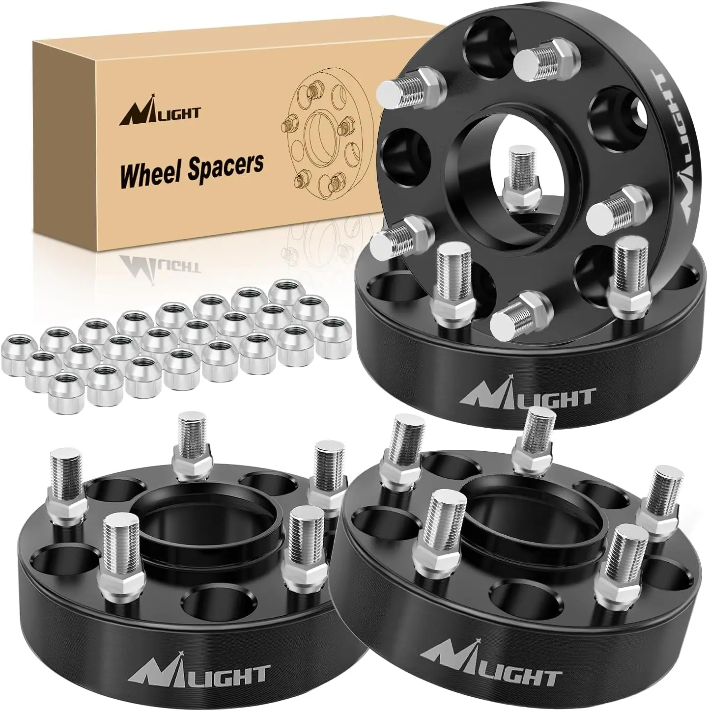 Nilight 5x5.5 Wheel Spacers for 2011-2022 Grand Cherokee,2018-2022 Wrangler JL/JLU,2019-2022 Gladiator JT,2011-2022 Durango,1.5 inch Wheel Spacer 5x127mm with 14x1.5 Studs & 71.5mm bore, Car Accessories, Vehicle