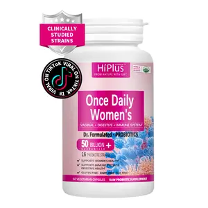 HiPlus Once Daily Dr. Formulated Probiotics for Women-50 Billion CFU of 16 diverse probiotics, Keephealthy bacteria active-Gut Health,pH Balance,Immune Health,Feminine Intimate Care,specifically designed for women's unique physiological needs,Dairy Free