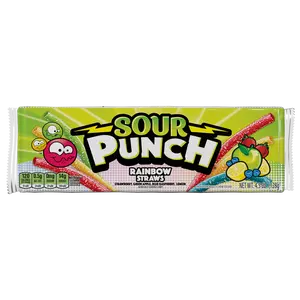 Sour Punch Rainbow Straws, 4.5oz Tray