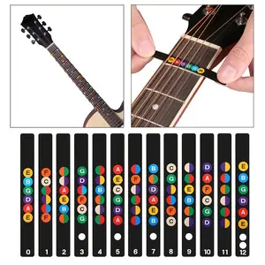 2-Pack Guitar Fretboard Stickers, Sticker Sheets, Sticker Packs, Colorful Notes & Chord Diagrams, Includes Number Stickers, Easy Practice Stickers for Beginner & Advanced Musicians