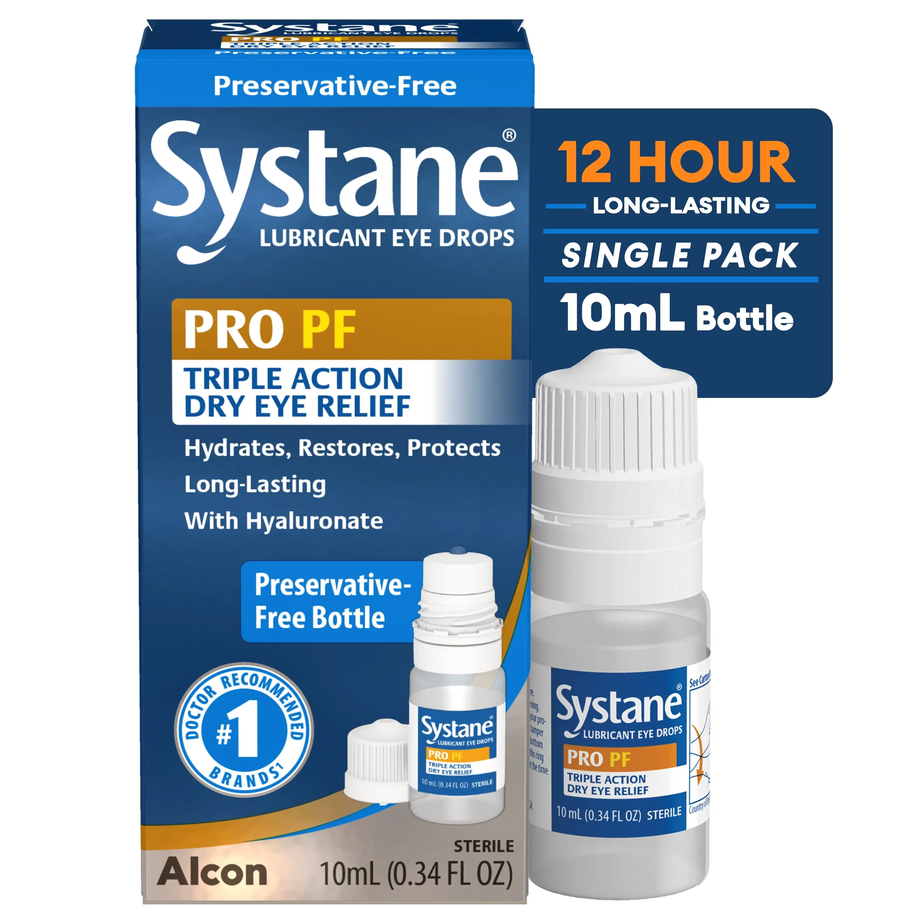 Systane PRO Preservative Free Eye Lubricant Drops 10 mL | Hydrate, Restore & Protect Dry Eyes