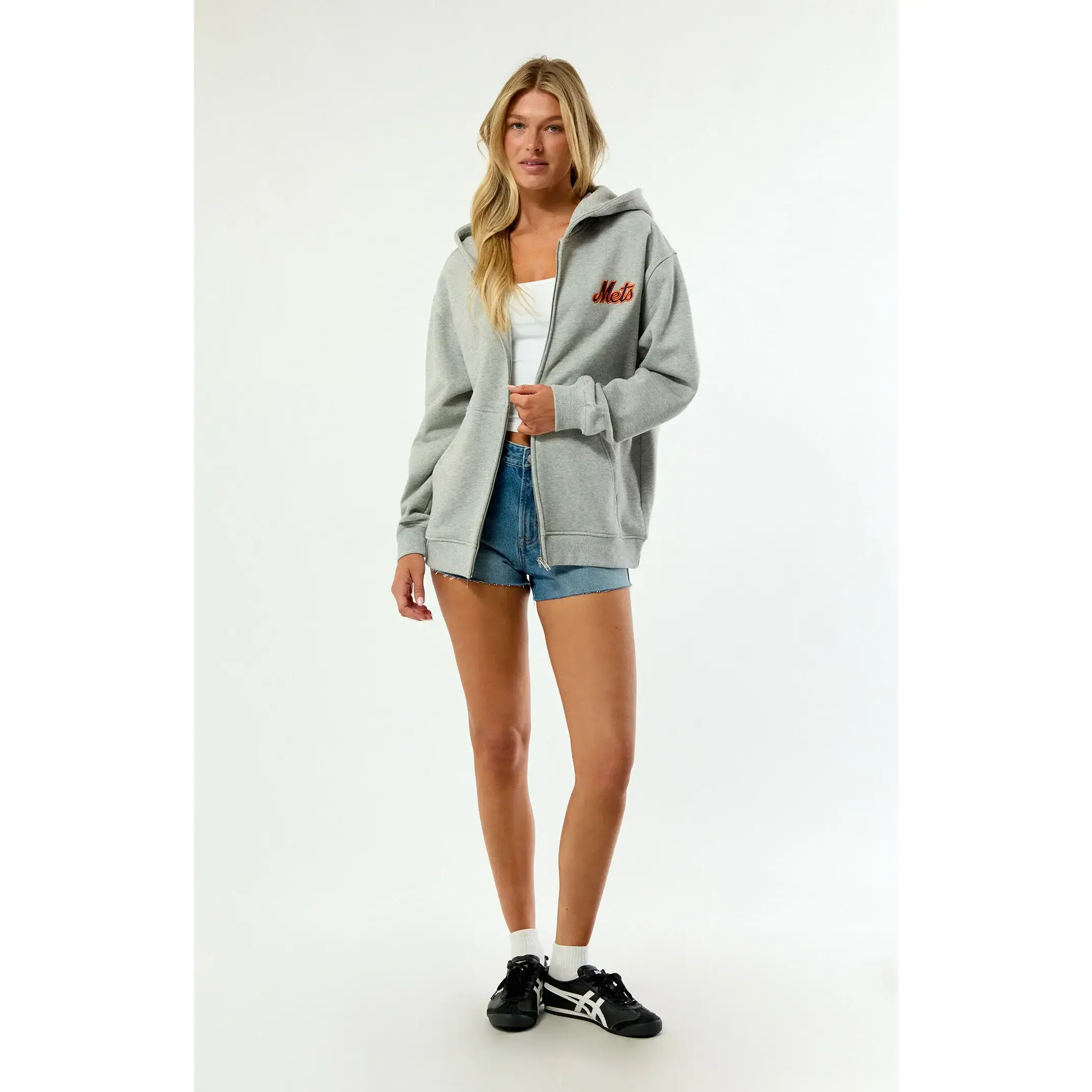 WILD COLLECTIVE Women's x MLB NY Mets Zip Up Hoodie