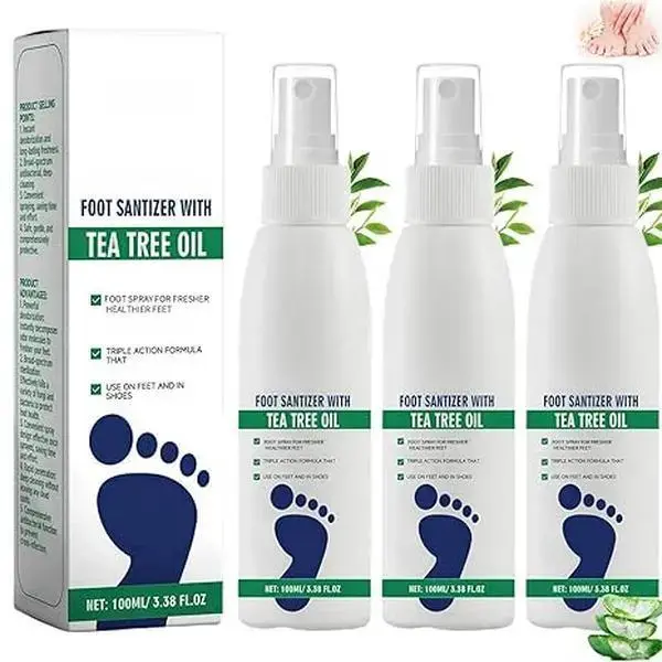 3PCS Antifungal with Tea Tree Oil 3.38 fl oz (100ml), Clinically Tested for Athlete's , Stops Itching, Fights & Fungus, Long-Lasting Protection, Moisturizing & Nail Sanitizer for Dry , Control & Freshness