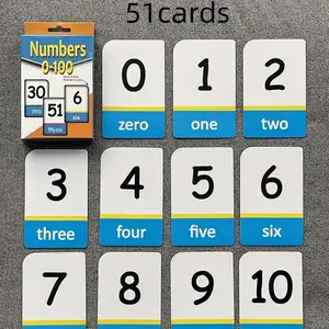 51 Early Education Number Flash Cards 0-100, Interactive Math Learning Tools for Early Development, Fun Educational Cards for Kids, Learning Materials, Math Teaching Aid
