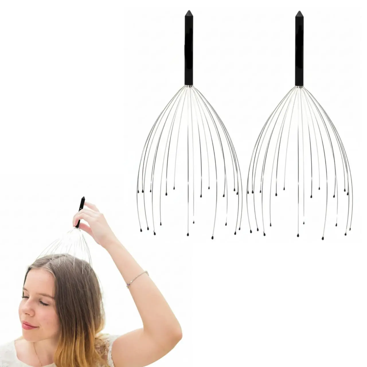 20-Finger Scalp Head Massager - Beauty & Personal Care Skincare Tool, Body Care for All Skin Types, Single Item Stocking Stuffer Gift for Scalp Relaxation