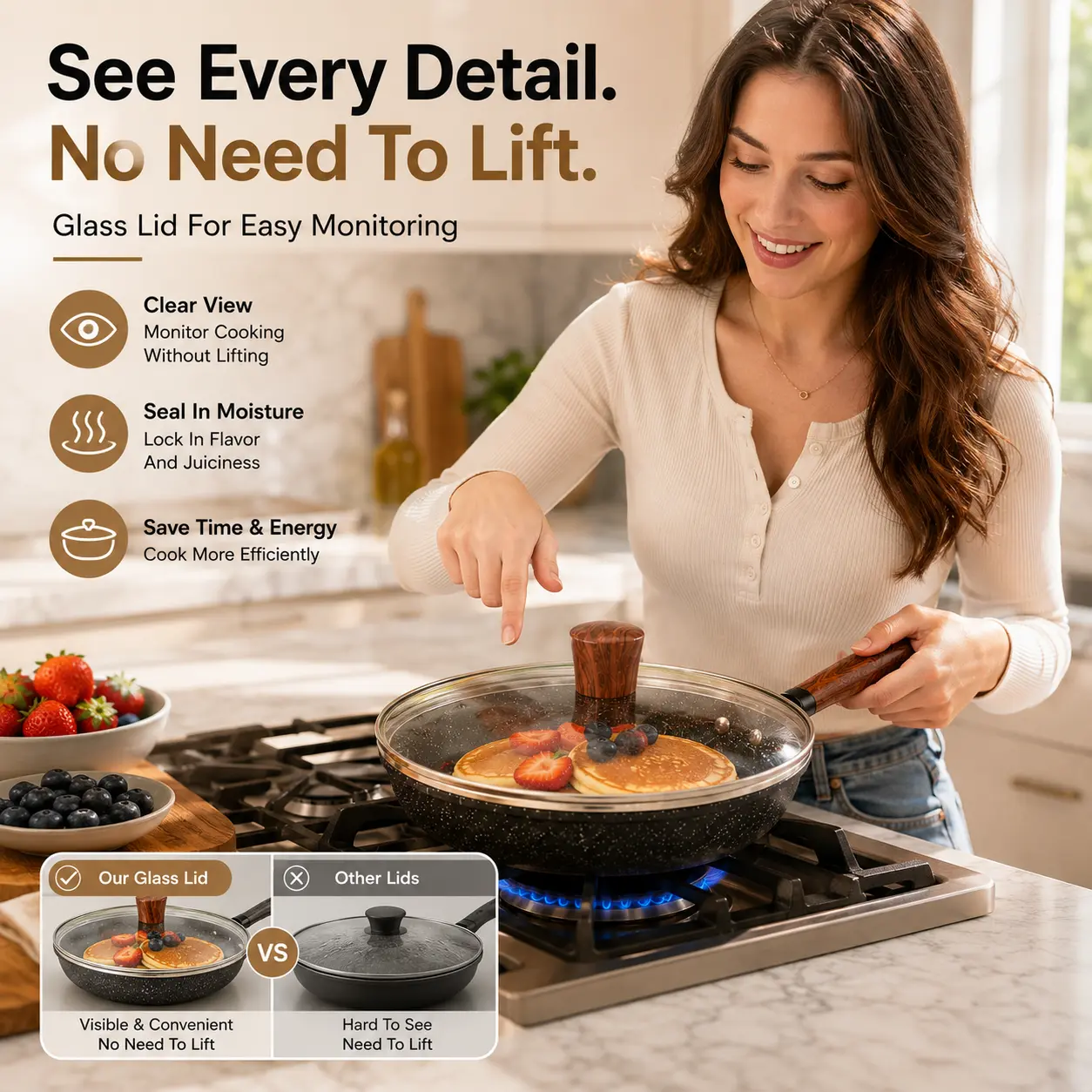 Non-Stick Frying Pan – Multi-Purpose Griddle Pan for Eggs, Steak & Frying | Easy-Clean Cookware for Home Kitchen, RV & Camping | Perfect for Solo Meals & Gift Giving