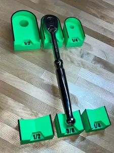 Ratchet Holders - 1/4”, 3/8”, & 1/2” - Magnetic Tool Organizer for Toolbox - Sets or Individual Sizes - Garage Organization