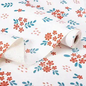 Seasonal Floral Print 12"x120" PVC Shelf Liner Non-Adhesive, Floral Print Non-Slip Drawer Liner with Strong Grip for Kitchen Cabinets, Waterproof Shelf Mat, Enhance Your Home's Aesthetic with Strong Grip and Stylish Design