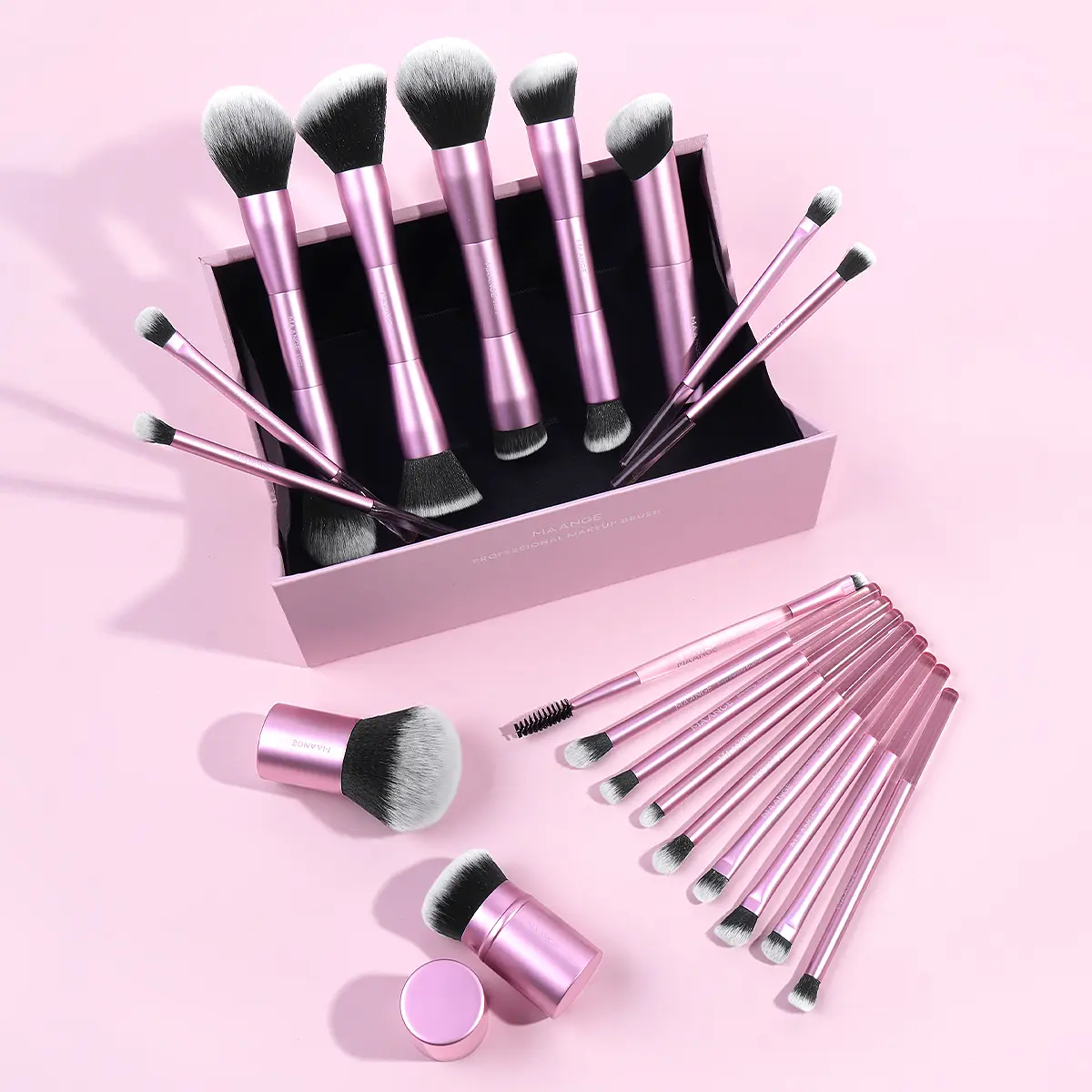 MAANGE Pink Makeup Brush Sets – Multi-Style Makeup Kits Collection for Full Face Makeup, Powder, Liquid, Cream & Concealer, Pro & Beginner Friendly Tools#SummerWins