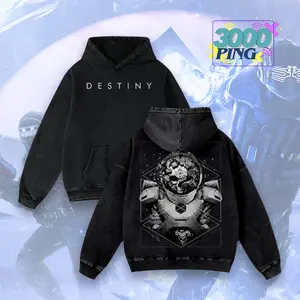 Destiny 2 Hoodie Shattered Titan Skull Graphic, Vintage Acid Wash Sweatshirt, Minimalist Gamer Merch, Darkness Zone Pullover, Unisex Cotton Top