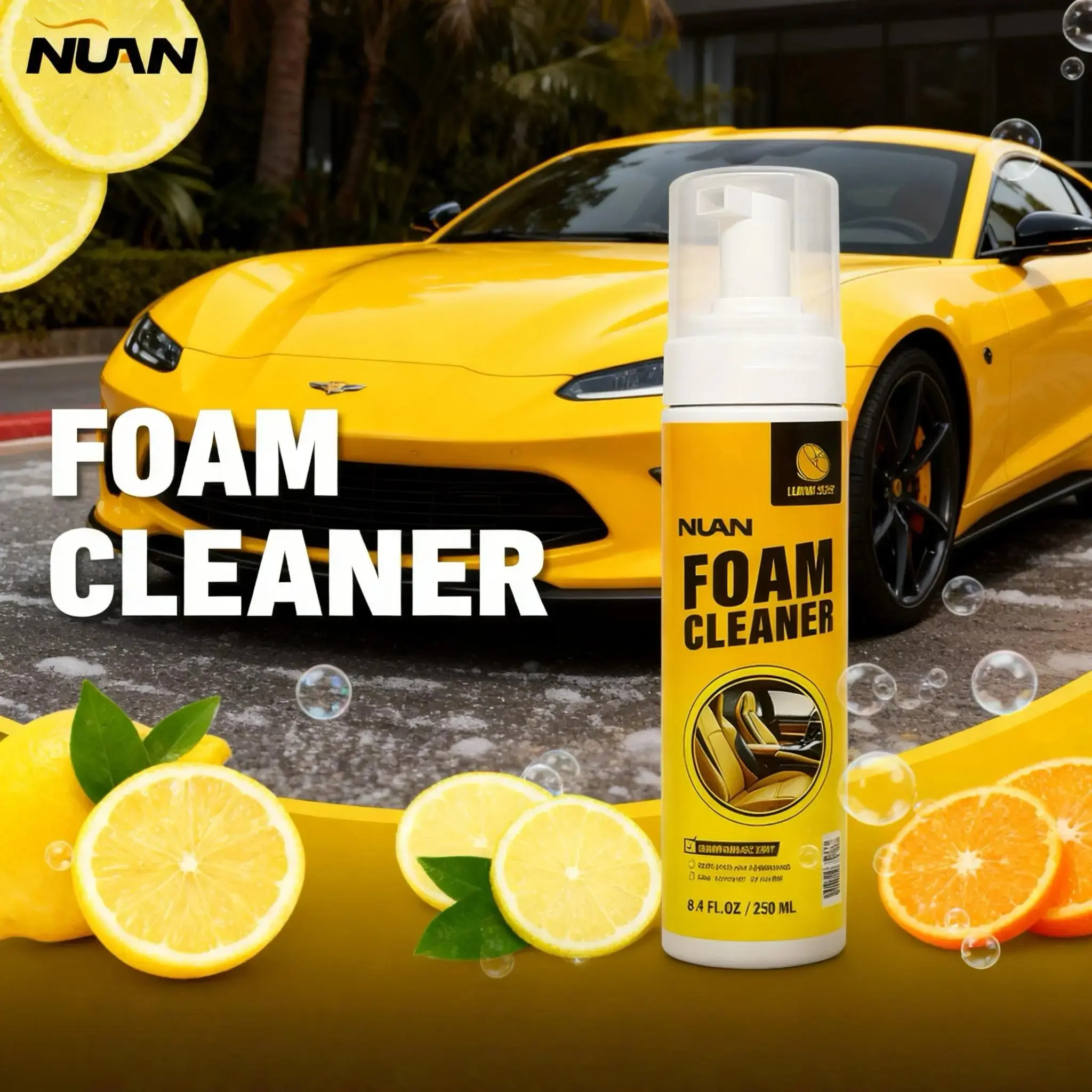 NUAN multi-purposecleaning spray foam cleanerallpurposeNUAN-Must-Havefor Christmas Refresh! CarInterior Maintenance Foam,One-Step Cleaning forLeather, Plastic &Headliners, No RepeatedTroubles