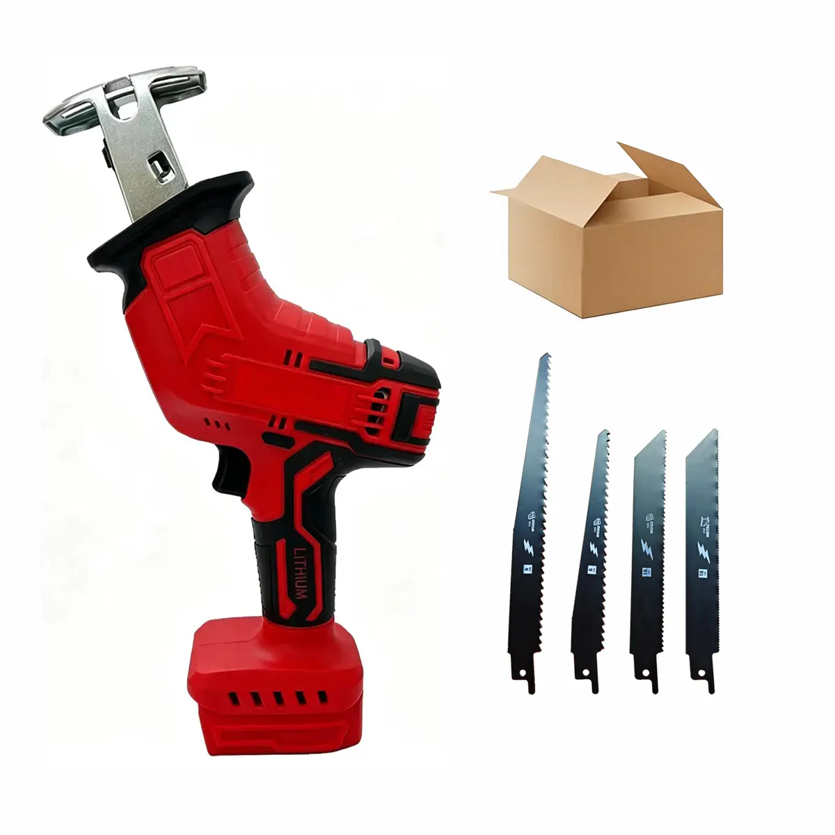Cordless Reciprocating Saw Adjustable Speed Electric Saw Wood Metal Pipe Cutting Tools Compatible with 18V Battery (No Battery)