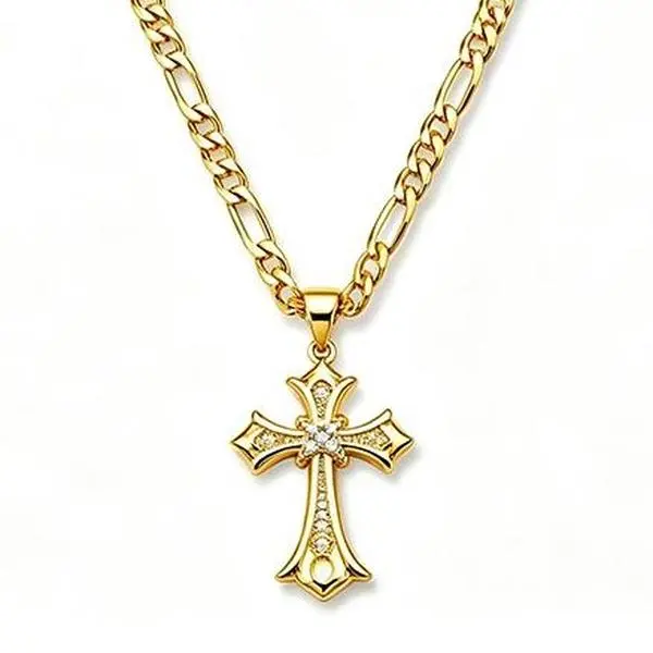 Classic Gold Cross Pendant Necklace for Women Beautiful Religious Jewelry for Daily Styling Work Parties and Meaningful Gifts for Mother Wife Girlfriend on Special Days
