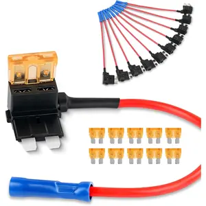 Nilight 12V Car Add-a-Circuit Fuse TAP Adapter with 5 Amp Standard APR ATO ATC Blade Fuse Set for Cars Trucks Boats, Multicolor, Pack of 10 Car Lighting Accessories Car Inverter