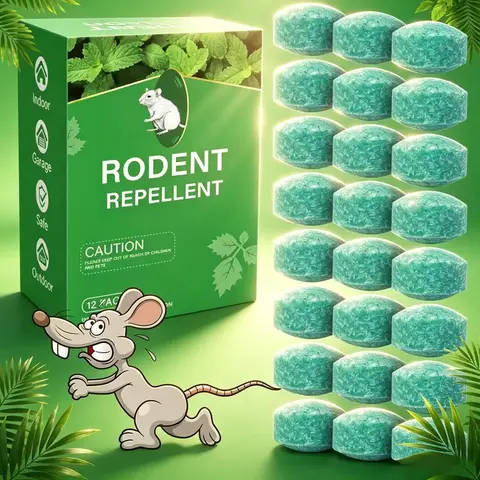 12-Pack Natural Rodent Deterrent Balls, Peppermint & Lemon Oil-Infused Rodent and Mice Repellent, Safe Long-Lasting Easy-to-Use for Indoor & Outdoor Pest Control (Deters Squirrels, Rats, Spiders), Rodent And Mice Repellent Balls