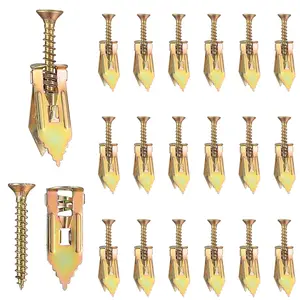 50-Sets Self-Drilling Drywall Anchors and Screws Kit, Heavy-Duty Zinc-Plated Steel Wall Anchors with Self-Tapping Screws, No Need for Drill or Pre-Drilled Holes, Suitable for TVs, Shelf Straps, Bikes, and Cabinets. Self-Drilling Drywall Heavy Duty