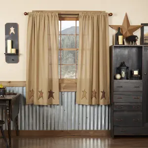 Stratford Burlap Short Panel Curtains