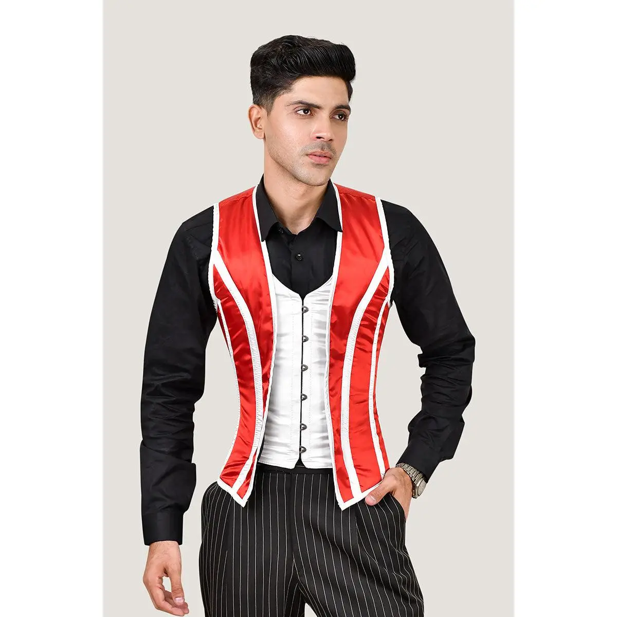 Satin Male Corset Vest - Fashion Corset