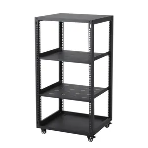GAOMON 12U Network Rack with Casters - Heavy Duty Open Frame Network/Server Rack for IT & AV Gear, Floor Standing or Wall Mounted IT Equipment Cabinet, with 2 PCS 1U Rack Shelves & Mounting