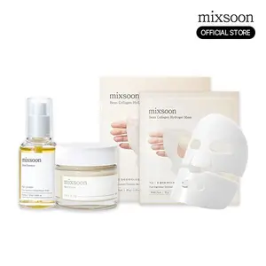 [mixsoon Official Shop] Glow Bean Trio SetㅣBean Essence + Bean Cream + Bean Collagen Hydrogel Mask Pack 5EA Hydrating Moisturizer Intensive Pomegranate Exfoliant Moisture