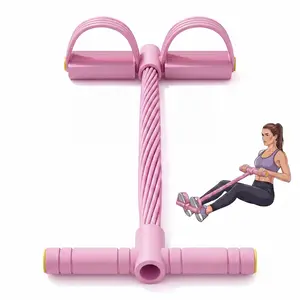 2026 New Manual Tension Training Pedal Resistance Band, 10-Tube Eco-Friendly Natural Latex Yoga Stretching Band, Multifunctional Elastic Band for Home Gym Arm, Waist & Abdomen Training, Fitness Exercise Equipment for Men and Women