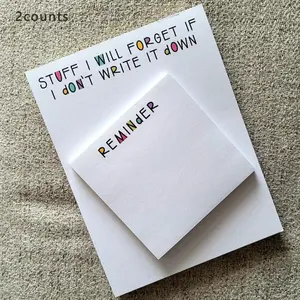 To Do List Sticky Note, 2 Counts (100 Sheets) Sticky Memo Pad, Sticky Note Pad for Students, Office, Stationery, Office Accessories