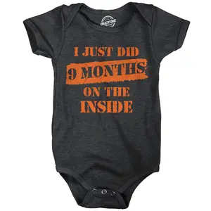I Just Did 9 Months On The Inside Baby Bodysuit Funny Sarcastic Prison Graphic Novelty Jumper For Infants Funny Baby Onesies Funny Sarcastic Onesie Novelty Onesie Black - 9