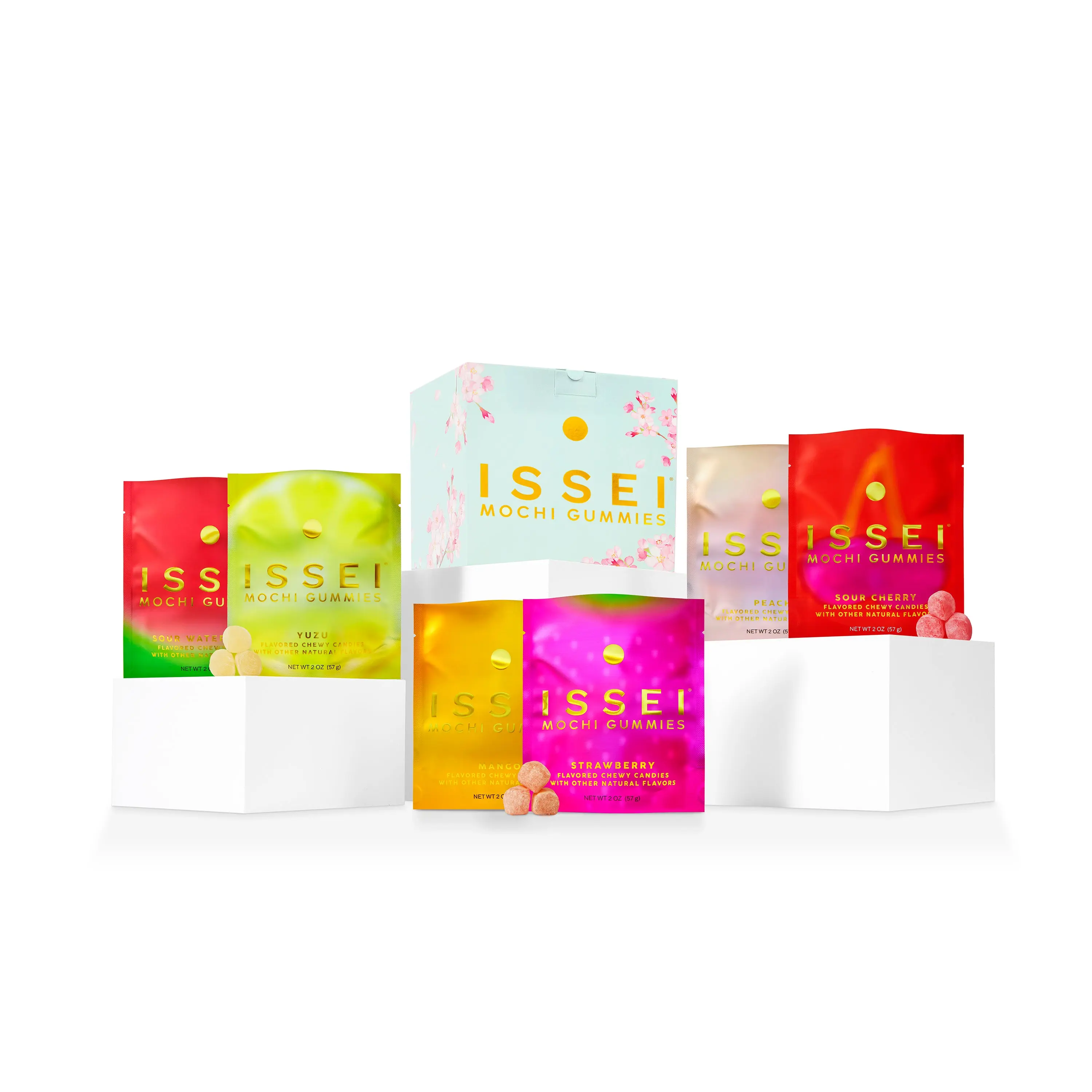 The Blue Blossom Box (6-Pack 2 oz Variety) | Issei Mochi Gummies | Soft & Chewy | Award Winning | Gelatin-Free, Non-GMO, Gluten-Free, Plant-Based, Dye-Free | Delicious Snack | 2 Oz (6 Pack, Variety Box)