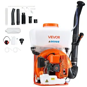 VEVOR Backpack Fogger Sprayer, 63CC 3HP Engine, Gas Powered Fogger Sprayer with 4 Gallon Tank, Powder and Liquid Mister Duster System for Effective Fleas Ticks Critters Control, Gardening Farming