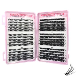 DIY Lash Cluster Kit – 30D-100D Natural Soft Cluster Lashes, 8-16 mm Lengths, 20 Clusters Each, Self-Application Lash Extensions, Stable Curl Lasts 3-7 Days, Clusters - Adhesive ， Included