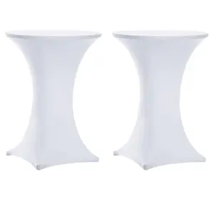 New Home Era 4 Pack Highboy Spandex Cocktail Table Covers White 30x42 Inch, Cocktail Table Spandex Covers, Fitted Stretch Cocktail Tablecloth for Round Tables (30in x 42in, 4 Pack)