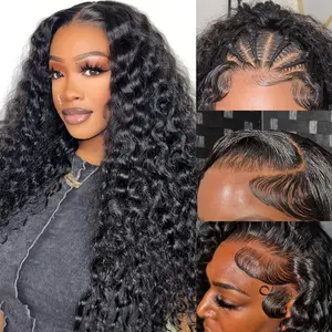 LRV Hair 210% Density 13x6 Deep Wave Lace Front Wigs Human Hair HD Lace Wigs Pre Plucked with Baby Hair Fathers Day Gift Natural Black Color for Women #FathersDayGift