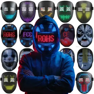 LED Light-Up Mask with Gesture Control with Gloves for Halloween & Cosplay Ideal Gifts for Holidays