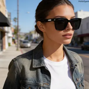 Oversized Square Stylish Sunglasses for Women - Men's Sunglasses with UV Protection, Face Slimming, HD Anti-Glare, Lightweight Design for Daily Driving, Travel, Summer Vibes (Sports Eyewear),summerwins