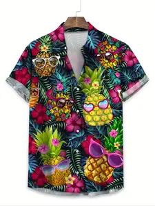 Women's Tropical Aloha Hawaiian Shirt, Aesthetic Fitted Short Sleeve Design, All-Season Wear, Casual Style, Perfect for Daily