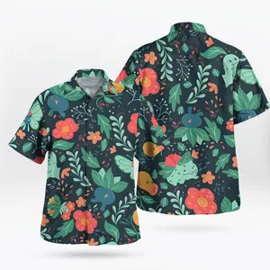 2026 Hot Hawaiian Sets PKM [FREESHIP] Fresh Summer – Youthful – Bold with the Bulbasaur Chikorita Oddish PKM Hawaiian Shirt Floral Print