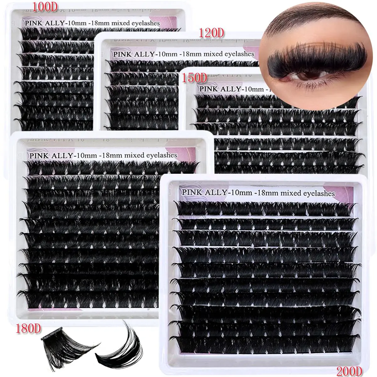 Mixed Length Individual Synthetic False Eyelashes, 5 Boxes Natural Look Eyelash Extensions, Self Grafting Curl Eyelashes, Eye Makeup Enhancement False Eyelashes, Cosmetic, Enhancing, DIY Eyelash Extensions, Diy Personal Lashes
