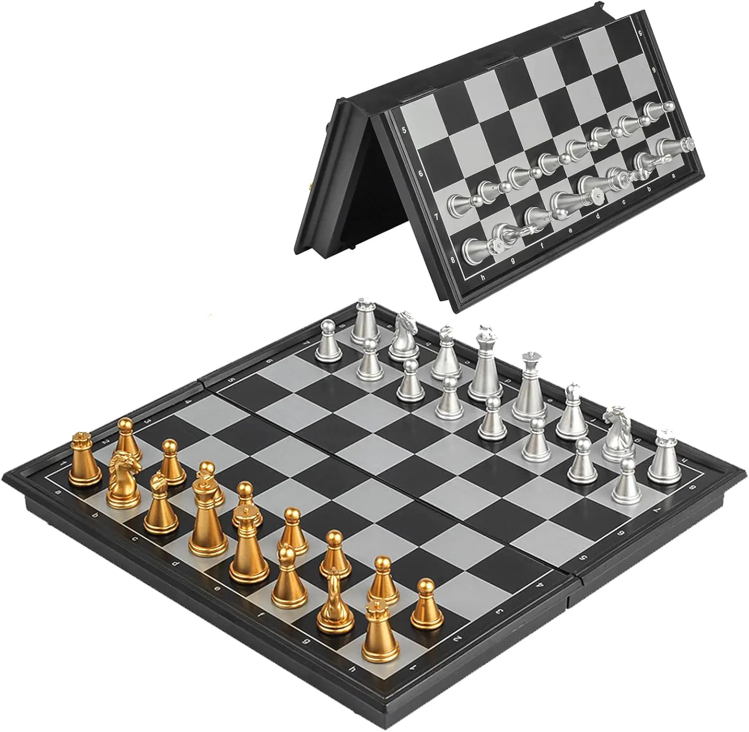 Magnetic Portable Folding Travel Chess Set - 7.87in Small Pocket Folding Chessboard, Screen-Free Tabletop Strategy Board Game with Magnetic Design, Traveling & Car-Ready Play for Family Time