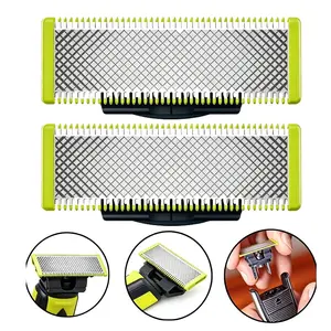 OneBlade Razor Replacement Blade 2PCS, Precision Cutting Shaver Head, Long Lasting Durable Material, Perfect Fit for Philips QP Series Beard Trimmer & Daily Facial Grooming