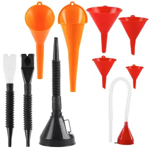 Automotive Funnel Set, Plastic Long Neck Oil Funnel, Snap Funnel, Flexible Right Angle Funnel, Wide Mouth Fuel Funnel, Plastic Funnel for Filling Coolant/Gasoline/Water/Engine Oil, Automotive Maintenance Tools, Car Repair Tools
